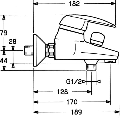 Hansa HANSADISC Wannenfüll- und Brausebatterie 01782104 Chrom mesing