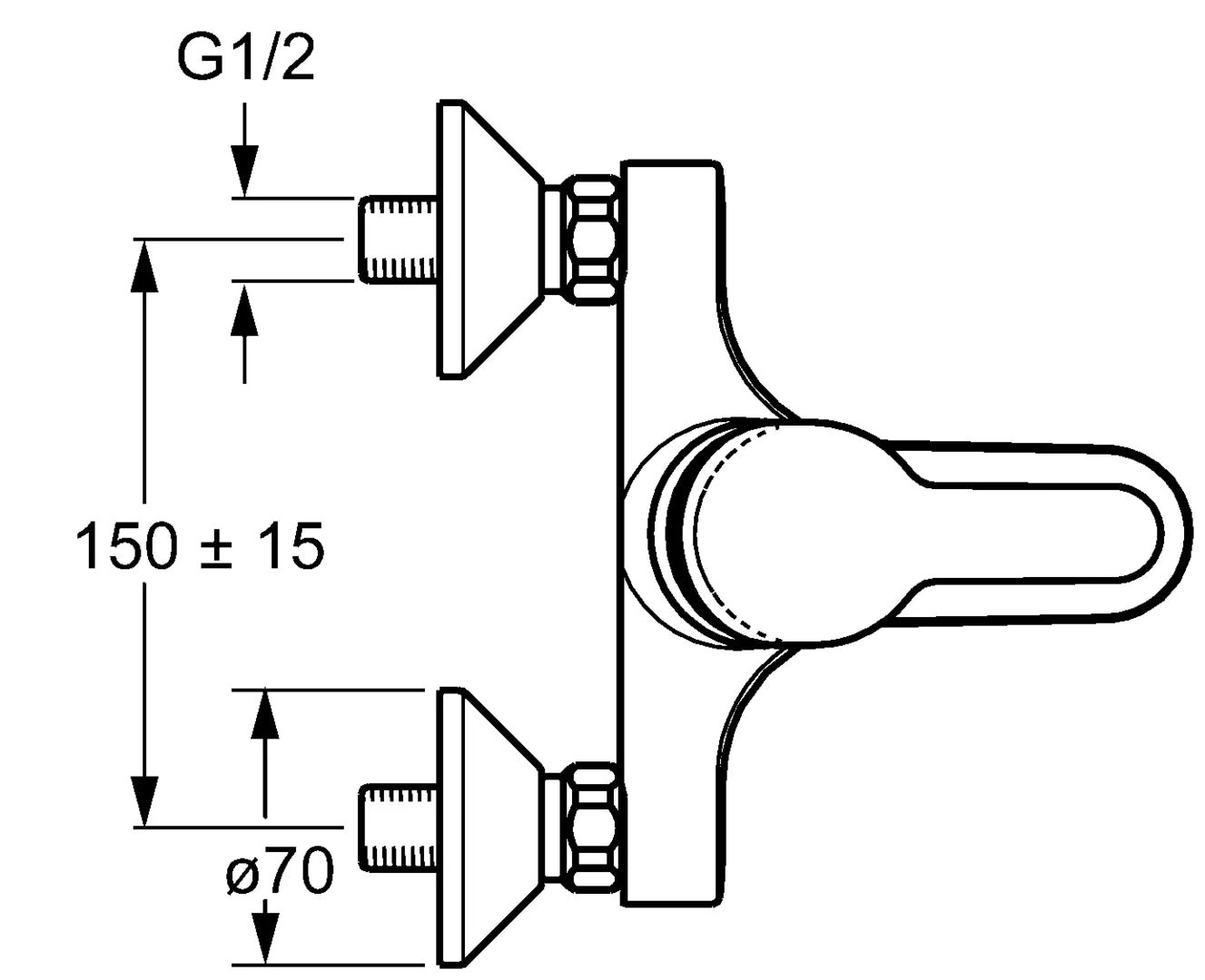 Hansa HANSAPRADO Wannenfüll- und Brausebatterie 01442173 Chrom