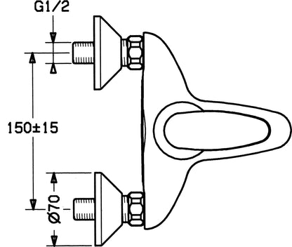 Hansa HANSADISC Wannenfüll- und Brausebatterie 01782104 Chrom mesing