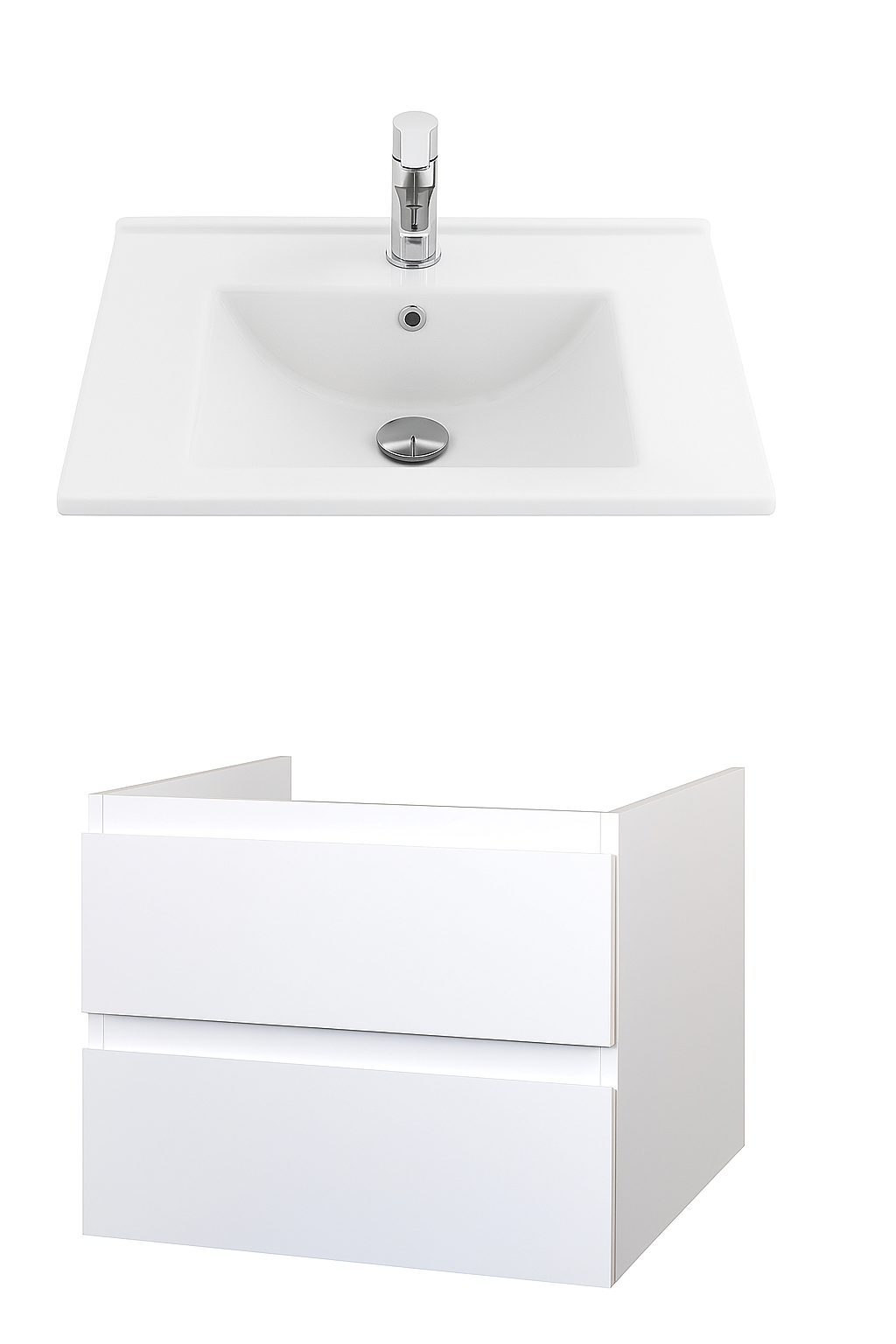 Oase Classic Set Unterschrank inkl. Waschtisch mit hochwertigen Metallschubladen von Hettich (BetaZ)