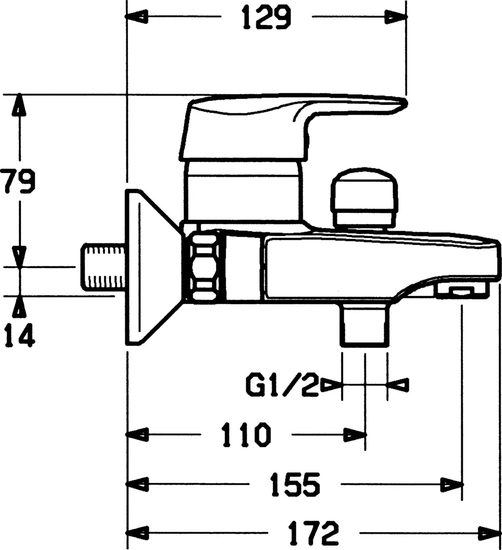 Hansa HANSAPRADO Wannenfüll- und Brausebatterie 01442101 Chrom