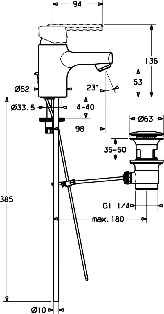Hansa HANSARONDA Style Waschtischbatterie 43072100 Stahlgrau Matt