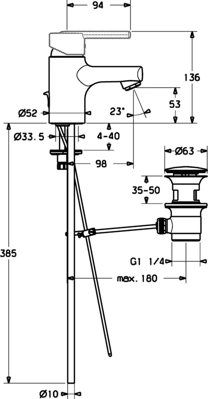 Hansa HANSARONDA Style Waschtischbatterie 43072100 Stahlgrau Matt