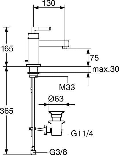 Hansa HANSAQUADRIS Waschtischbatterie 50052202 Weiß Sondervariante