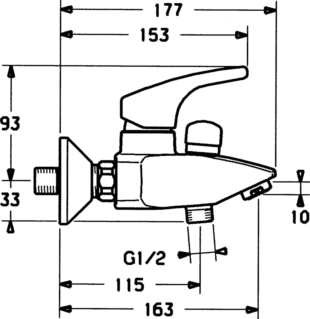 Hansa HANSAPOLO Wannenfüll- und Brausebatterie 51442103 Chrom Aufputz