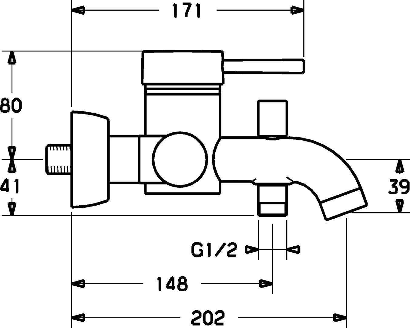 Hansa HANSADESIGNO Wannenfüll- und Brausebatterie 51852101 Weiß