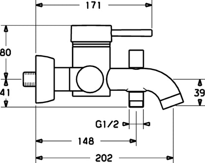 Hansa HANSADESIGNO Wannenfüll- und Brausebatterie 51852101 Weiß
