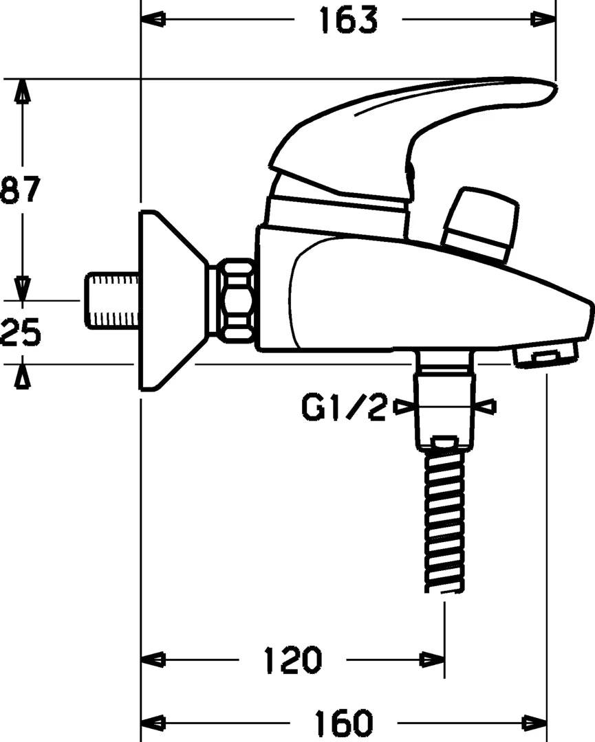 Hansa HANSAMIX Wannenfüll- und Brausebatterie 54742115 Chrom inkl. Brausegarnitur