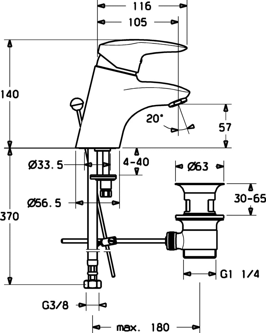Hansa HANSASIGNA Waschtischbatterie 70012283 Chrom