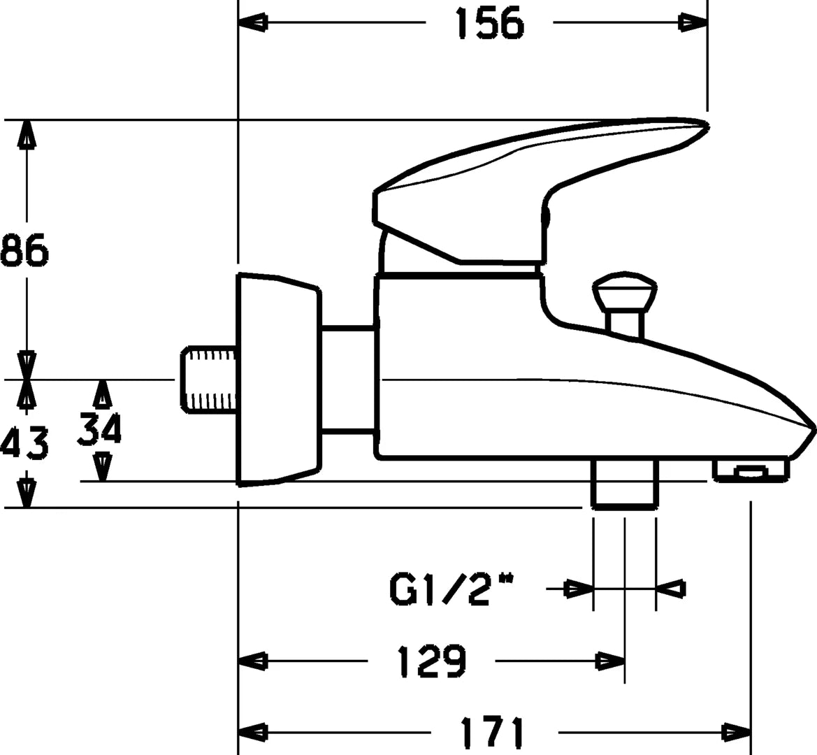 Hansa HANSASIGNA Wannenfüll- und Brausebatterie 70112183 Chrom