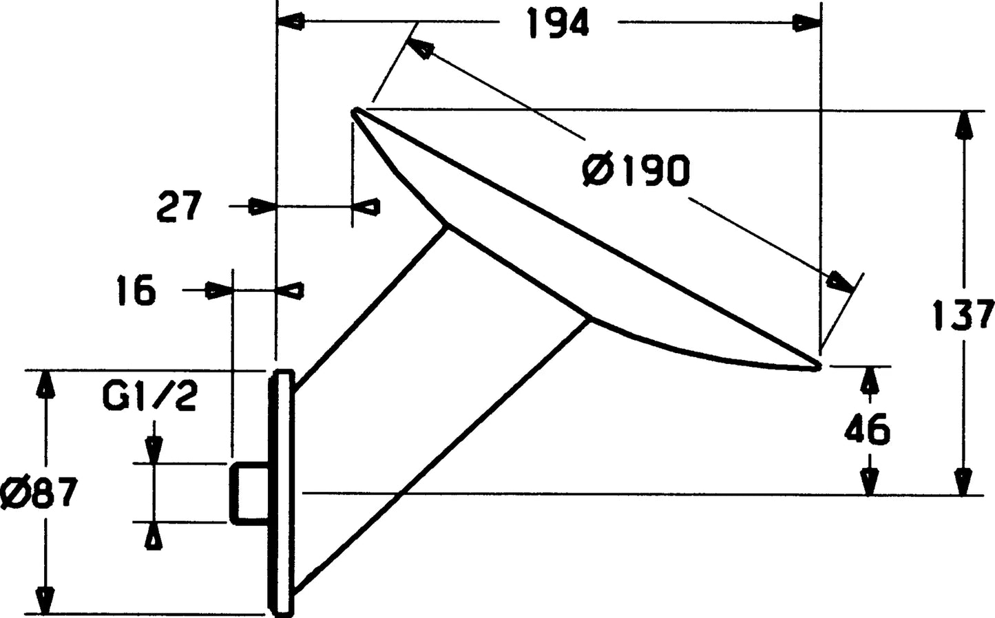 Hansa HANSAMURANO Kopfbrause 5617010078 Chrom mit Klarglas