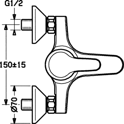 Hansa HANSAPRADO Wannenfüll- und Brausebatterie 01442101 Chrom