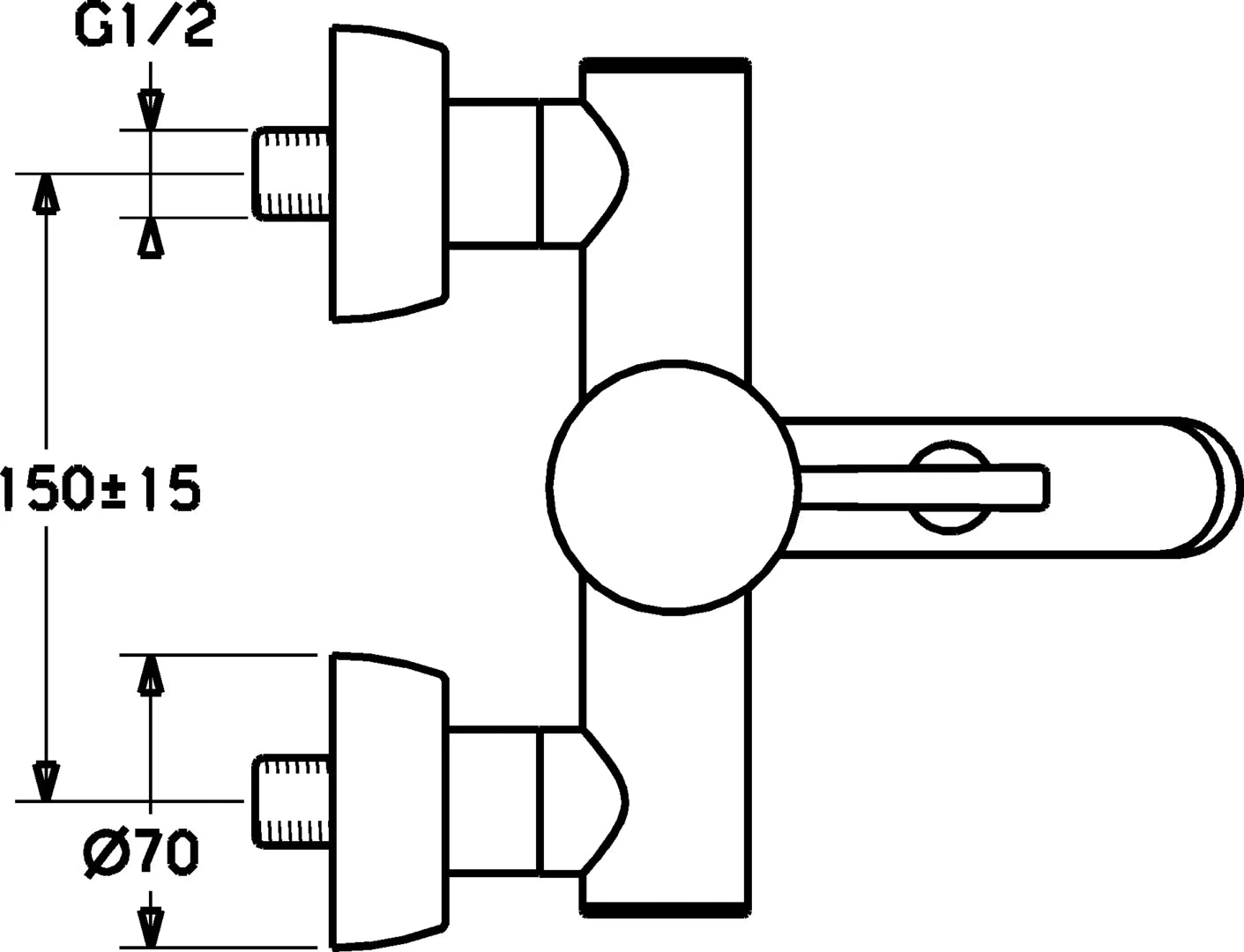 Hansa HANSADESIGNO Wannenfüll- und Brausebatterie 51852101 Weiß