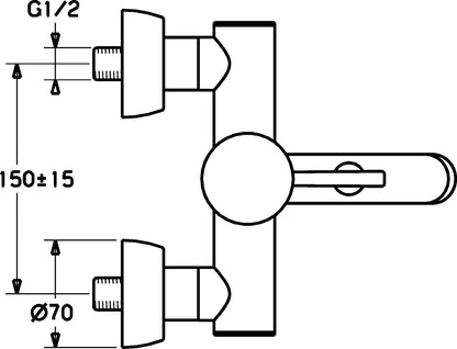 Hansa HANSADESIGNO Wannenfüll- und Brausebatterie 51852101 Weiß