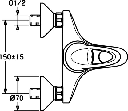 Hansa HANSAMIX Wannenfüll- und Brausebatterie 54742115 Chrom inkl. Brausegarnitur