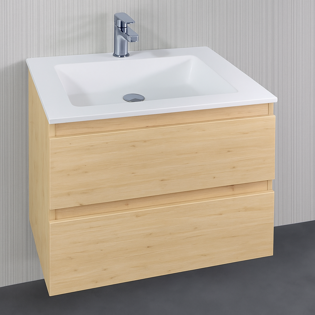 Oase Classic Set Unterschrank inkl. Waschtisch mit hochwertigen Metallschubladen von Hettich (SU)