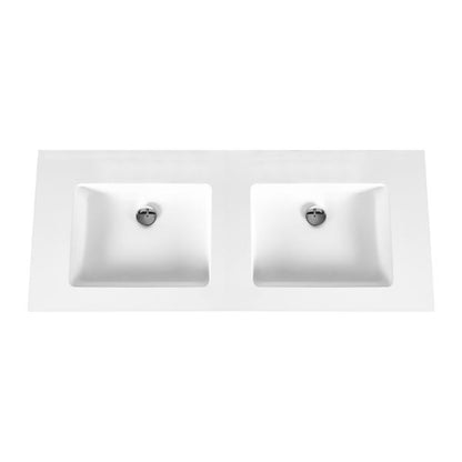 Oase Al Solid Surface Waschtisch – ohne Hahnloch – Einzel- oder Doppelwaschtisch – 80 / 100 / 120 / 160 cm – Weiß