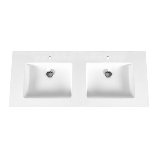 Oase Al Solid Surface Waschtisch – Einzel- oder Doppelwaschtisch – 60 / 80 / 100 / 120 / 160 cm – Weiß