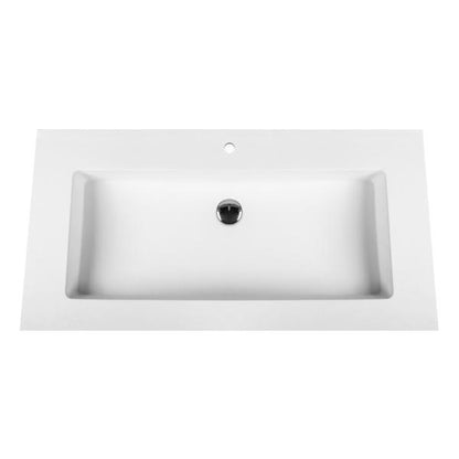 Oase Al Solid Surface Waschtisch – Einzel- oder Doppelwaschtisch – 60 / 80 / 100 / 120 / 160 cm – Weiß