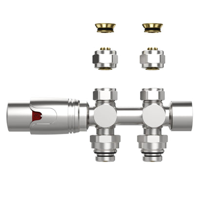 Design-Thermostatventil für Heizkörper & Handtuchheizkörper I Wand- und Bodenanschluss – M30 – 1/2" × 16/2