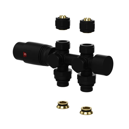 Design-Thermostatventil für Heizkörper & Handtuchheizkörper I Wand- und Bodenanschluss – M30 – 1/2" × 16/2