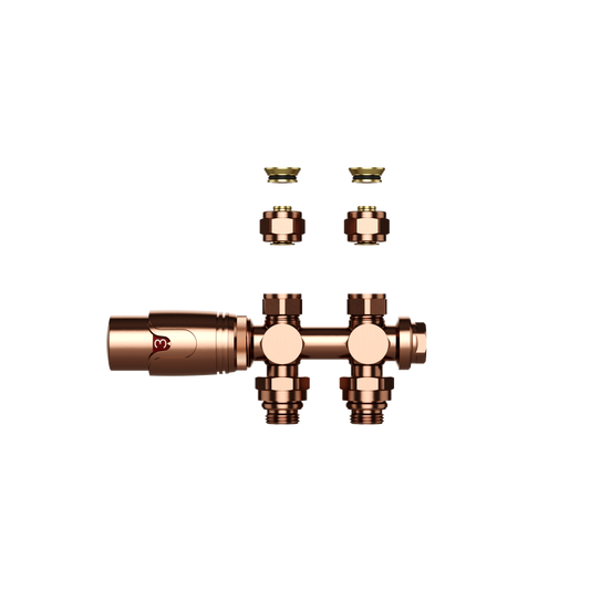 Design-Thermostatventil für Heizkörper & Handtuchheizkörper I Wand- und Bodenanschluss – M30 – 1/2" × 16/2