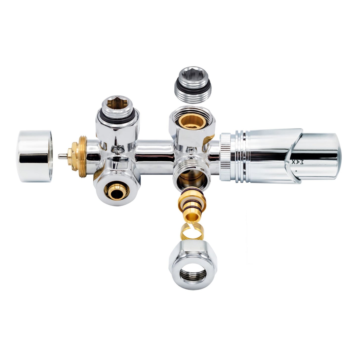 Thermostatische Mittelanschluss-Garnitur – Wandanschluss – M30 × 16/2