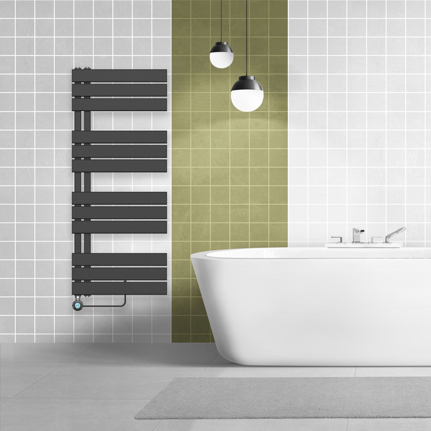 BELRAD elektrische Handtuchheizkörper mit digitalem, programmierbarem Thermostat