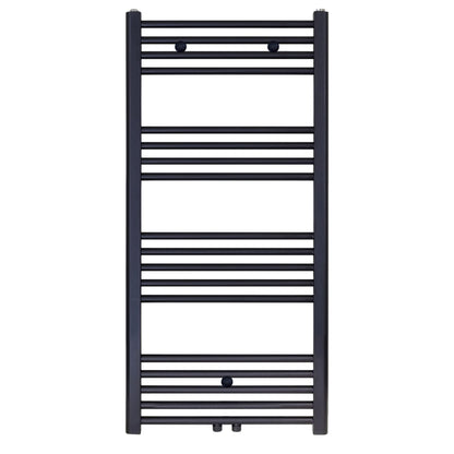BELRAD Design-Handtuchheizkörper – matt schwarz – Mittel- oder Seitenanschluss