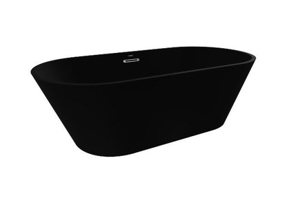Oase AL – Freistehende Badewanne „Bauci“ – Solid Surface – 170 × 80 × 58,5 cm – Matt Black