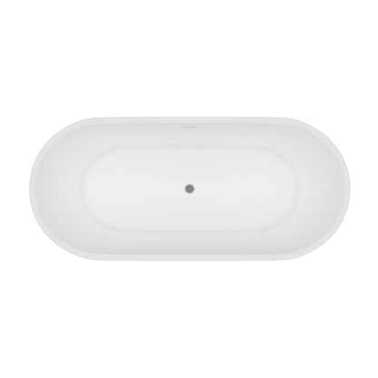Oase AL – Freistehende Badewanne „Bauci“ – Solid Surface – 170 × 80 × 58,5 cm – Matt White
