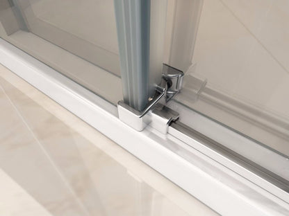 Duschkabine mit Schiebetür & Seitenteil - 8 mm Sicherheitsglas - Anti-Kalk - 90 × 120 × 195 cm - Chrom / Klarglas