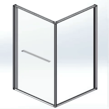 Inslide Duschkabine – Platzsparende Innenschiebetür – 90 × 90 × 200 cm – Gunmetal – Klarglas – 6 mm ESG