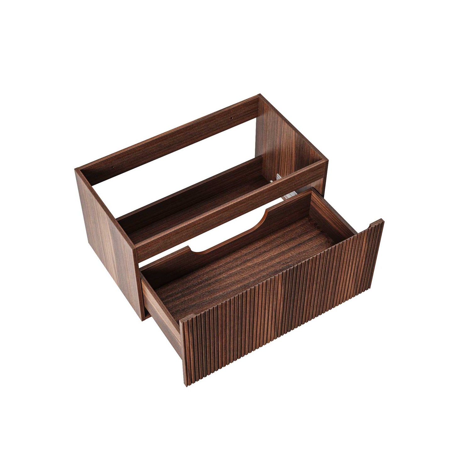 Oase AL Ela Waschtischunterschrank – 1 Schublade – grifflos – Softclose – Wengé