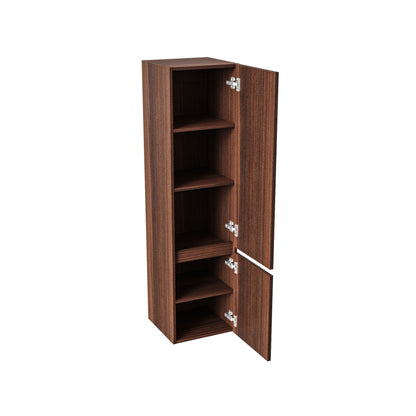 Oase AL Ela Hochschrank – 2 Türen – grifflos – Softclose – reversibel – 35 × 135 × 35 cm – Wengé