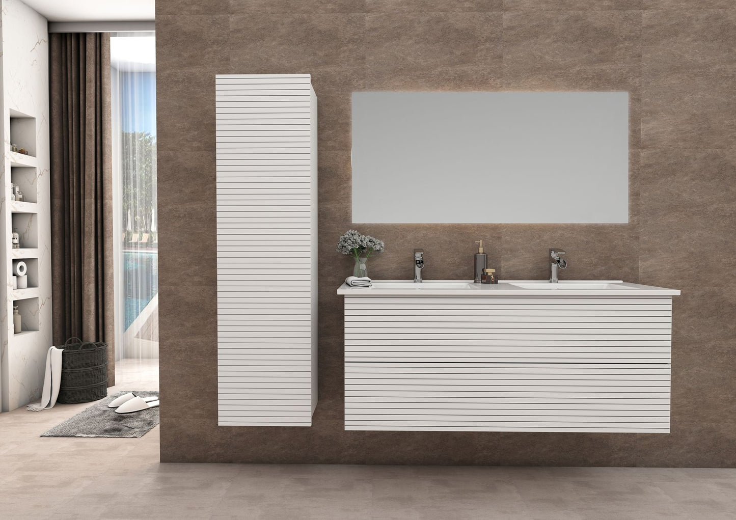 ELITE Unterbau-Unterschrank mit horizontaler Reliefstruktur