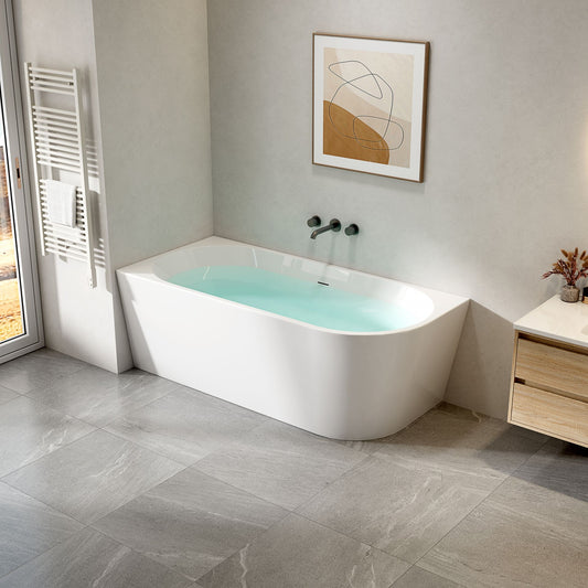 Oase AL – Corner Badewanne Links – Acryl – 170 × 78 × 58 cm – Glänzend Weiß