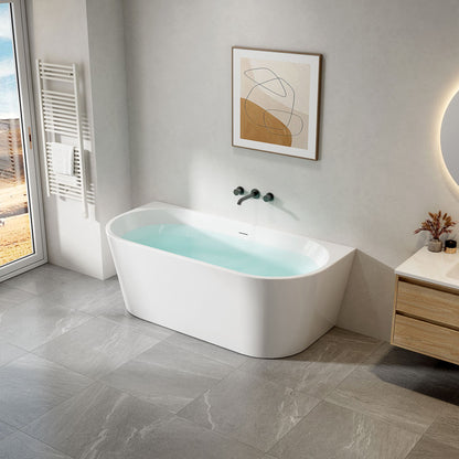 Oase AL – Back-to-Wall Badewanne – Acryl – 170 × 78 × 58 cm – Glänzend Weiß