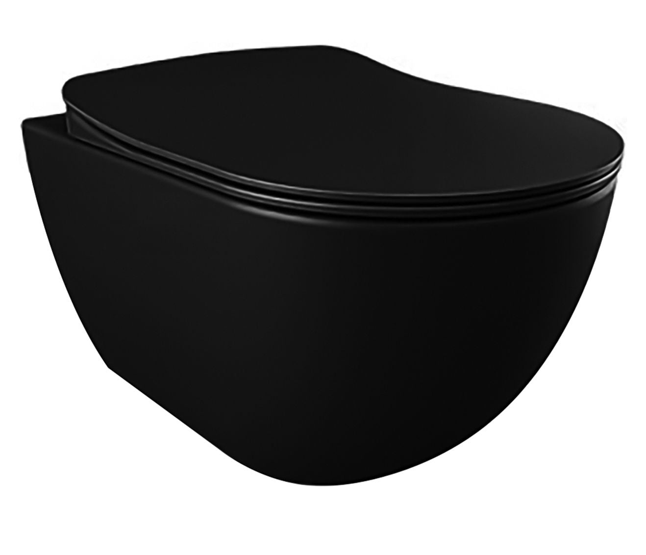 Oase CR Wand-WC spülrandlos schwarz matt mit Hygiene-Beschichtung mit Deckel mit Absenkautomatik