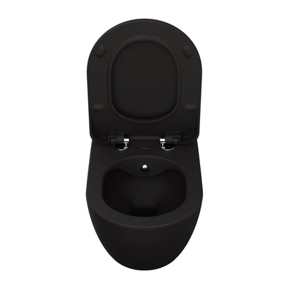 Oase Design Spülrandloses Tahret Bidet Wand-WC inkl. Sitz mit Absenkautomatik schwarz matt