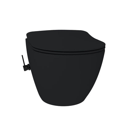 Oase Design Spülrandloses Tahret Bidet Wand-WC inkl. Armatur & Sitz mit Absenkautomatik schwarz matt