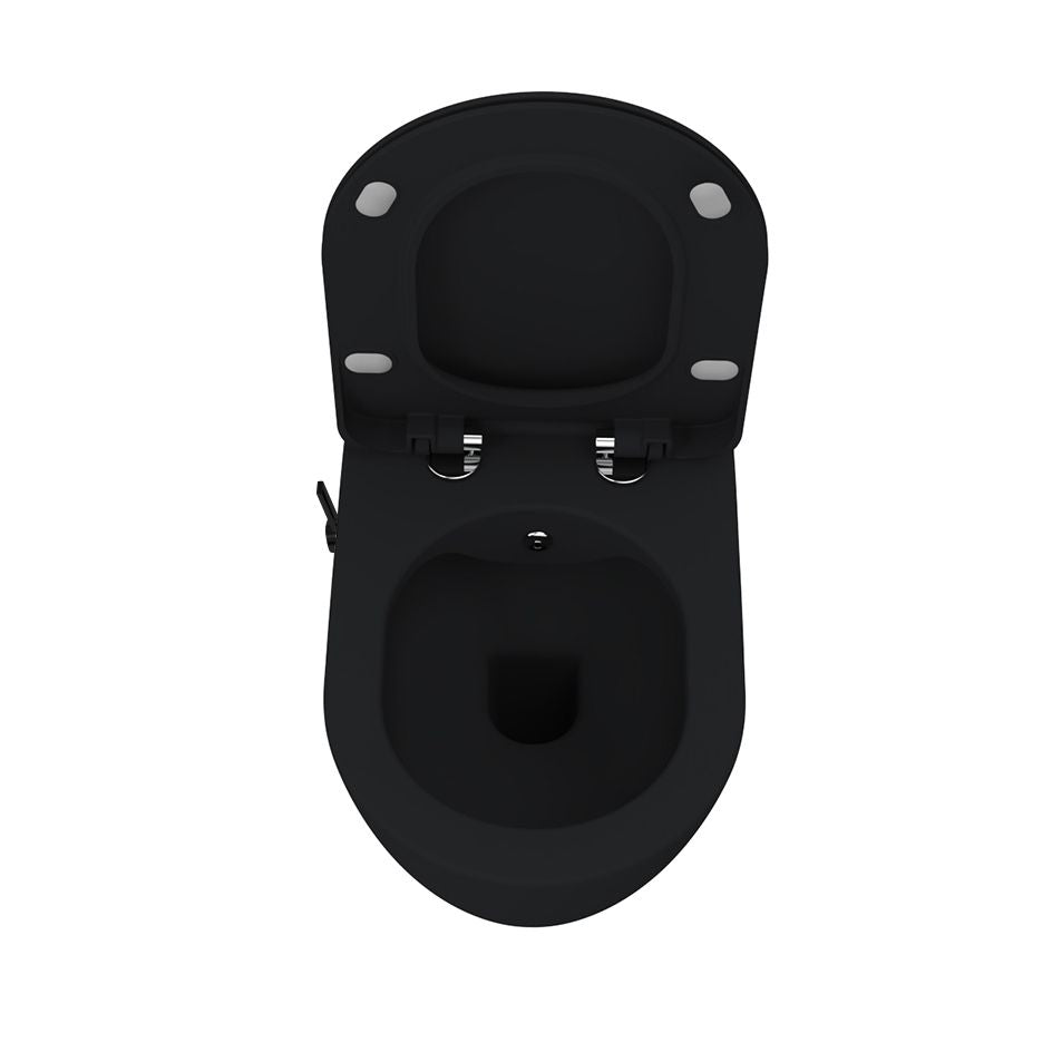 Oase Design Spülrandloses Tahret Bidet Wand-WC inkl. Armatur & Sitz mit Absenkautomatik schwarz matt