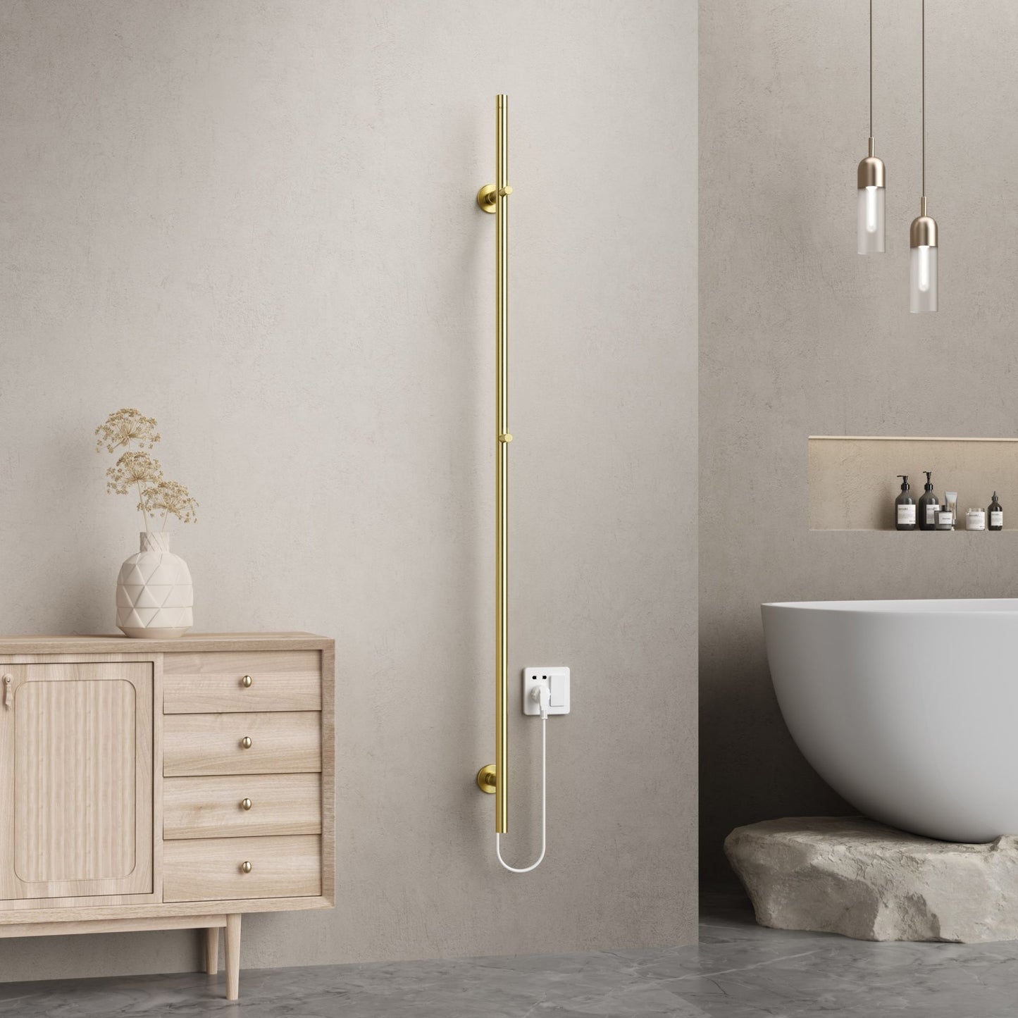 BELRAD Rod Handtuchtrockner Elektrisch | Single & Double | Minimalistisches Design
