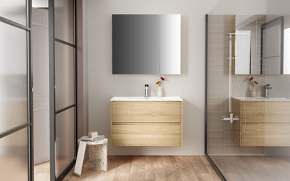 Oase AL Hayat Spiegelschrank - 60 cm und 80 cm, Asymmetrische Einzelseitige Spiegel-Türen, 4 höhenverstellbare Regale