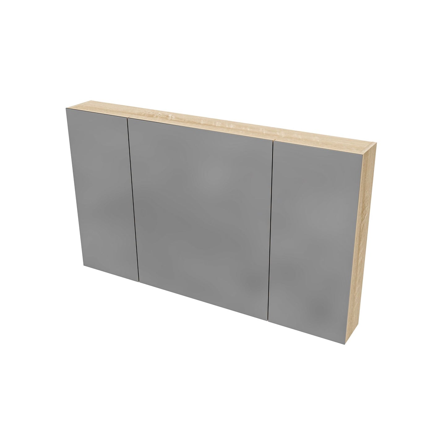 Oase AL Hayat Spiegelschrank - 120 cm, 3 asymmetrische, einseitige Spiegeltüren, 6 höhenverstellbare Regale