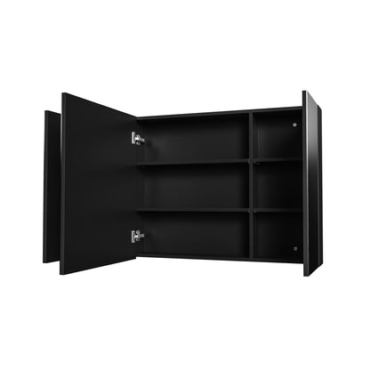 Oase AL Hayat Spiegelschrank - 120 cm, 3 asymmetrische, einseitige Spiegeltüren, 6 höhenverstellbare Regale