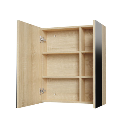 Oase AL Hayat Spiegelschrank - 60 cm und 80 cm, Asymmetrische Einzelseitige Spiegel-Türen, 4 höhenverstellbare Regale