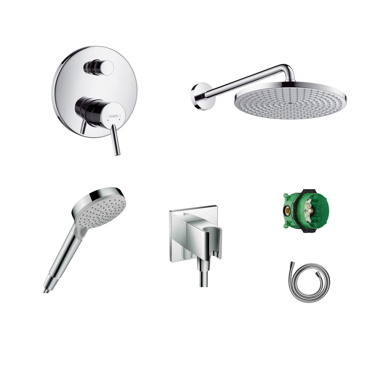 Hansgrohe Unterputz Dusch-Set Talis S mit Decken- oder Wandanschluss ohne EcoSmart