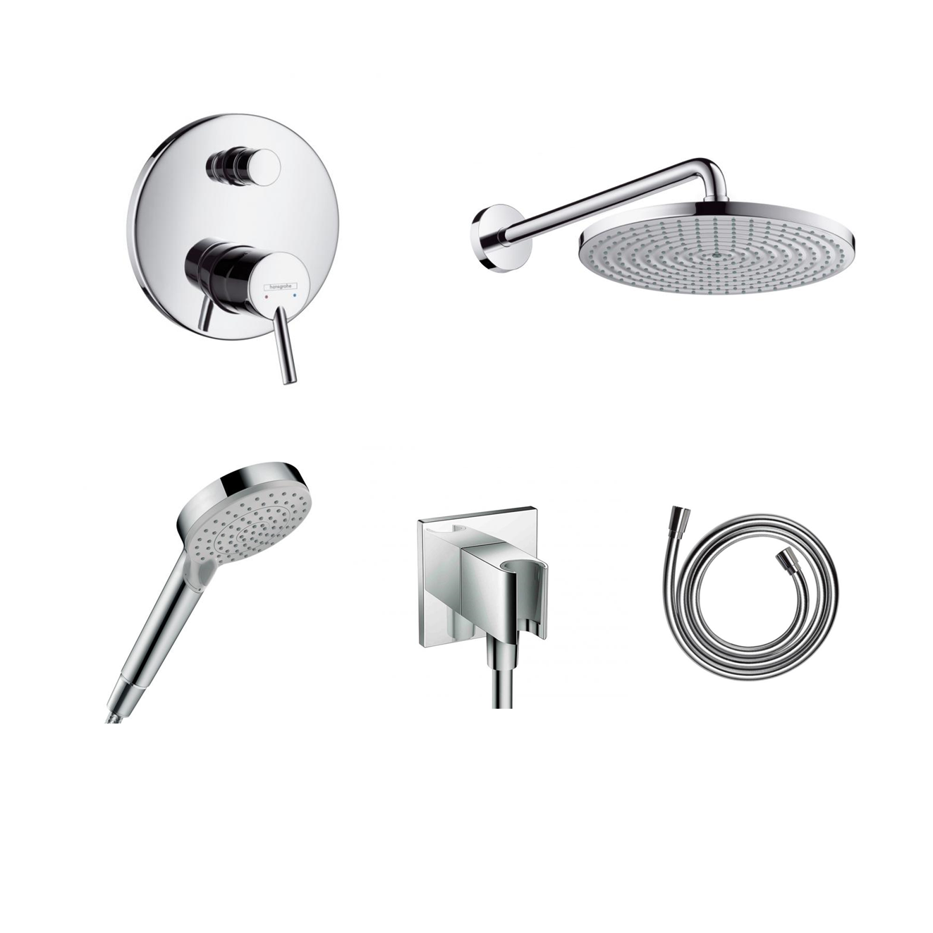 Hansgrohe Unterputz Dusch-Set Talis S mit Decken- oder Wandanschluss ohne EcoSmart