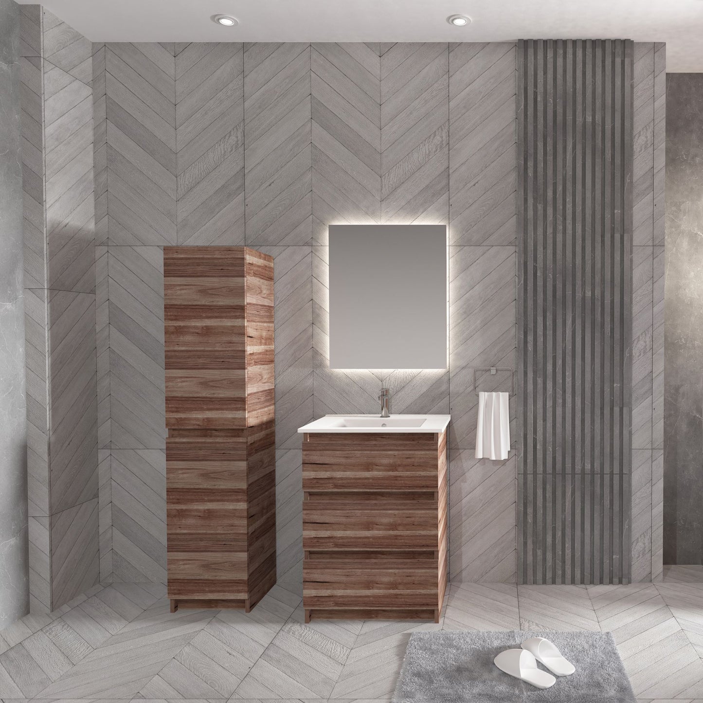 Oase Al JUPITER Waschtischunterschrank - 3 Schubladen - 60 / 80 / 120 cm - Matt Weiß, Schwarz oder Garda